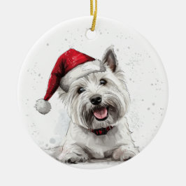 West Highland Terrier Hund Weihnachten Personalisi Keramik Ornament