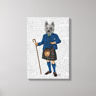 West Highland Terrier in Kilt Leinwanddruck