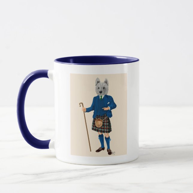 West Highland Terrier in Kilt Tasse (Links)