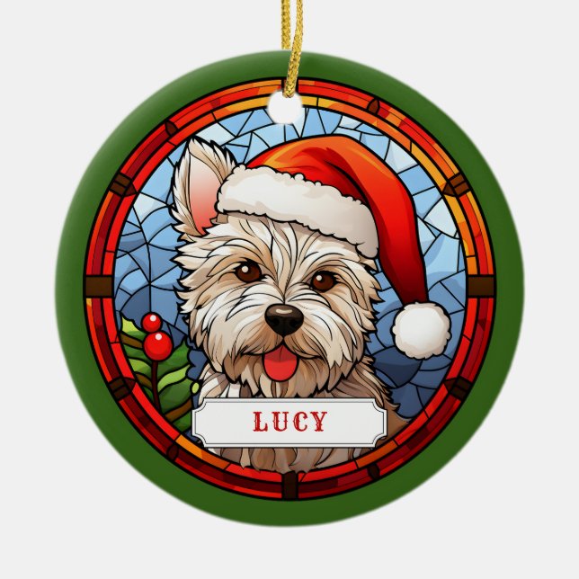 West Highland Terrier Keramik Circle Ornament (Vorne)