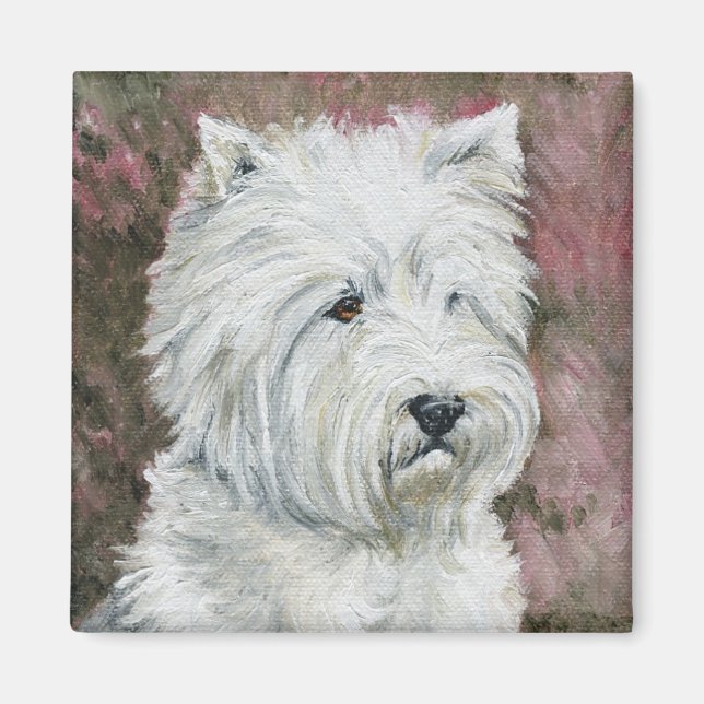"West Highland Terrier" Magnet d'art de chien (Devant)
