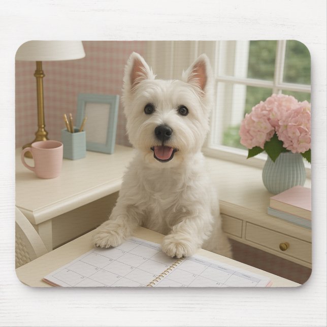 West Highland Terrier Mousepad - Arbeiten von Zuha (Vorne)