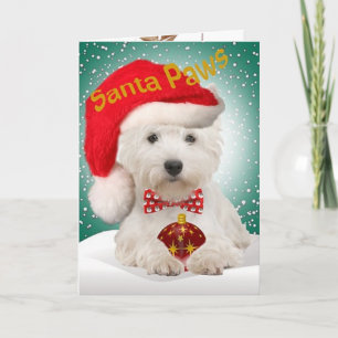 West Highland Terrier Santa Paws Cards Feiertagskarte