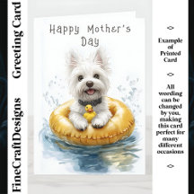 West Highland Terrier Swimming CV5 Custom Mother