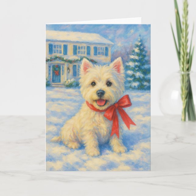 West Highland Terrier Weihnachtskarte Karte (Vorderseite)