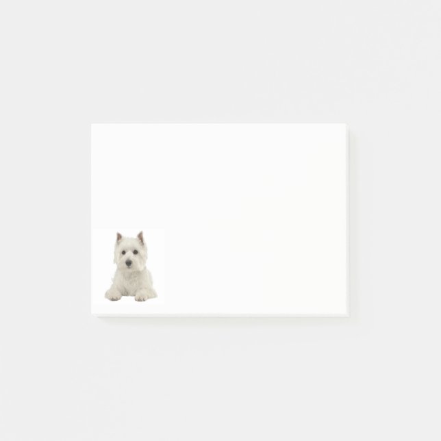 West Highland Terrier Welpe Hund Post-it Klebezettel (Vorderseite)