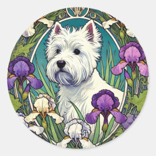 West Highland Terrier Westie Runder Aufkleber