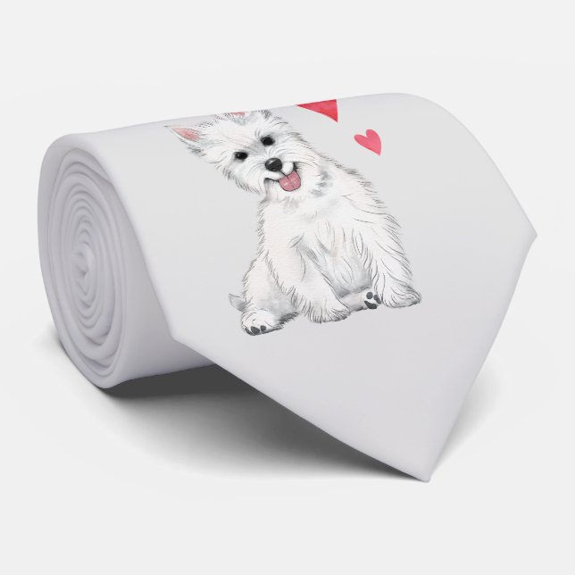 West Highland Terrier White Fur Westie Krawatte (Gerollt)