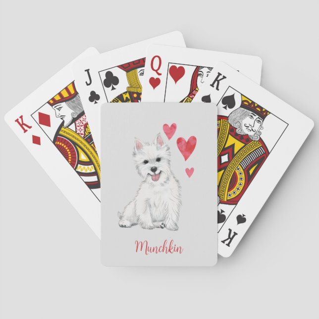 West Highland Terrier White Fur Westie Spielkarten (Rückseite)