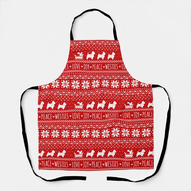 West Highland Terriers Christmas Schlitten Hunde Schürze (Vorderseite)