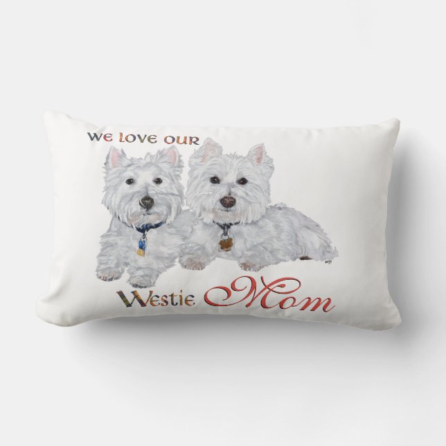 West Highland Terriers Mother Day Lendenkissen (Vorderseite)
