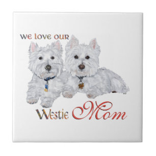 West Highland Terriers Muttertag Fliese
