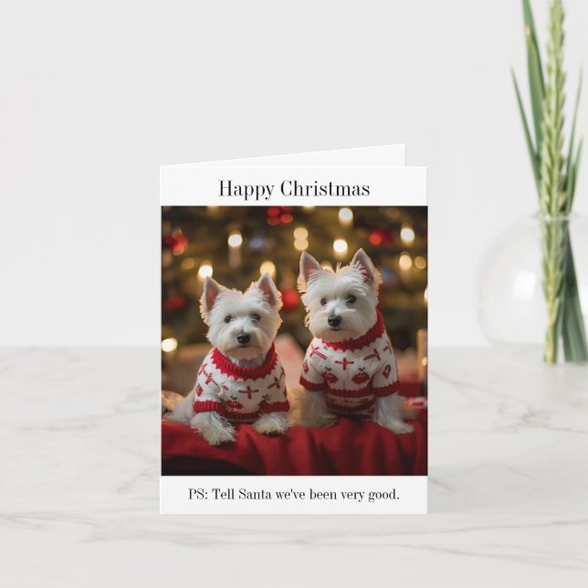 West Highland Terriers Weihnachtskarte Karte (Vorderseite)