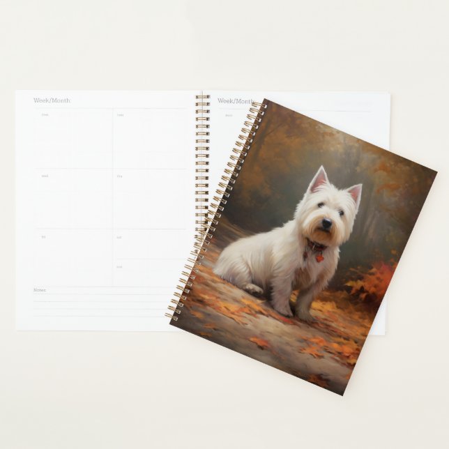 West Highland White Terrier à l'automne Leaves aut (Devant avec enveloppe)