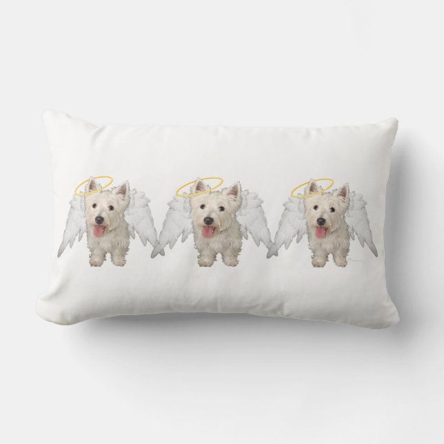 West Highland White Terrier Angels PILLOW Lendenkissen (Vorderseite)