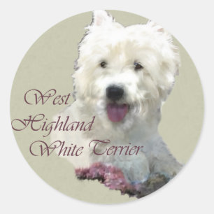 West Highland White Terrier Art Runder Aufkleber