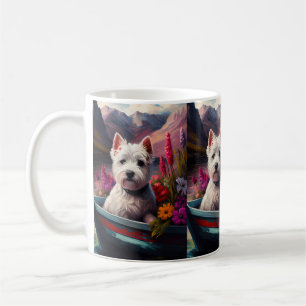 West Highland White Terrier auf dem Schiff Kaffeetasse