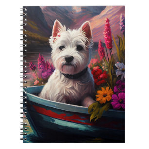 West Highland White Terrier auf dem Schiff Notizblock