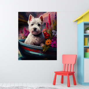 West Highland White Terrier auf dem Schiff Poster