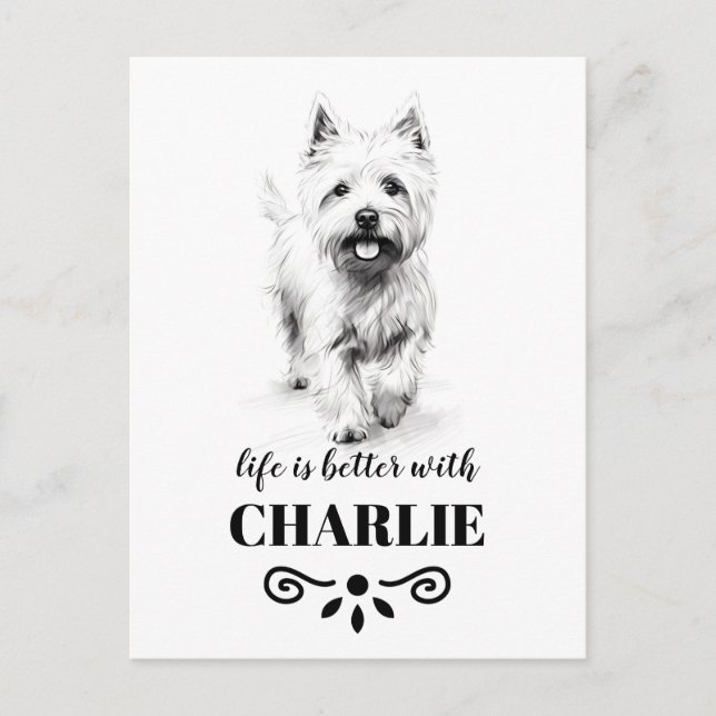 West Highland White Terrier Benutzerdefinierter Hu Postkarte (Vorderseite)