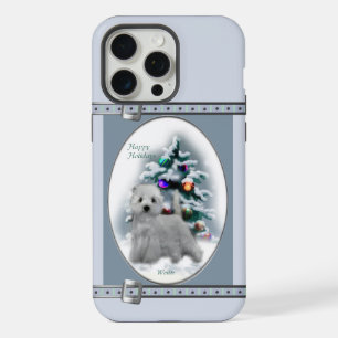 West Highland White Terrier Blue Christmas Holiday iPhone 15 Pro Max Hülle