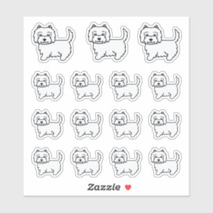 West Highland White Terrier Cartoon Hunde Aufkleber