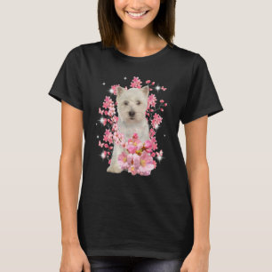 West Highland White Terrier Cherry Blossom Blume T-Shirt