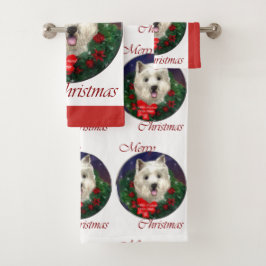 West Highland White Terrier Christmas Badhandtuch Set