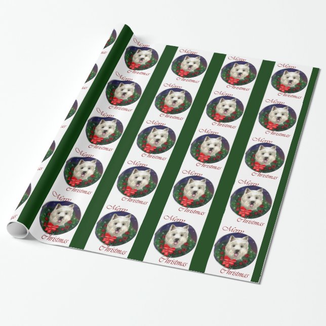 West Highland White Terrier Christmas Geschenkpapier (Ungerollt)