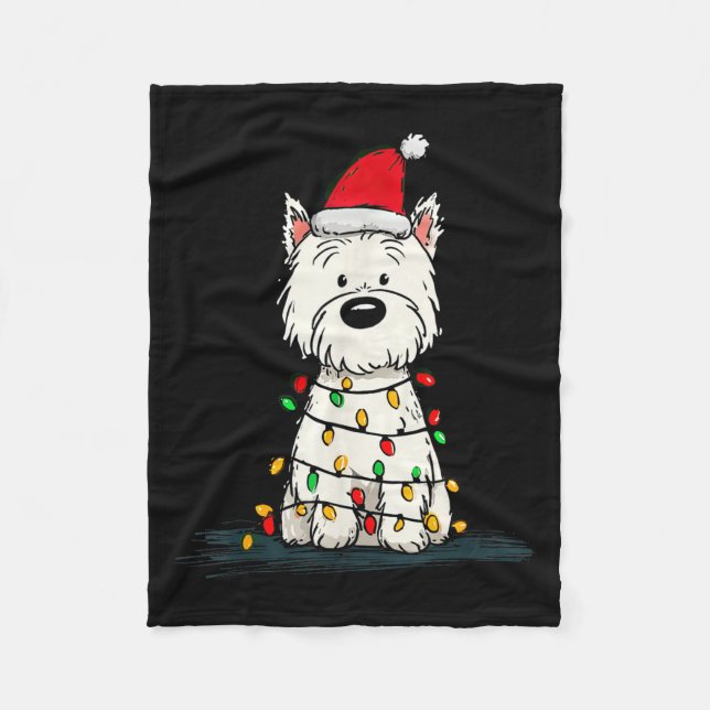 West Highland White Terrier Christmas Graphics Dog Fleecedecke (Vorderseite)