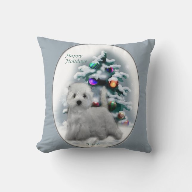 West Highland White Terrier Christmas Kissen (Vorderseite)