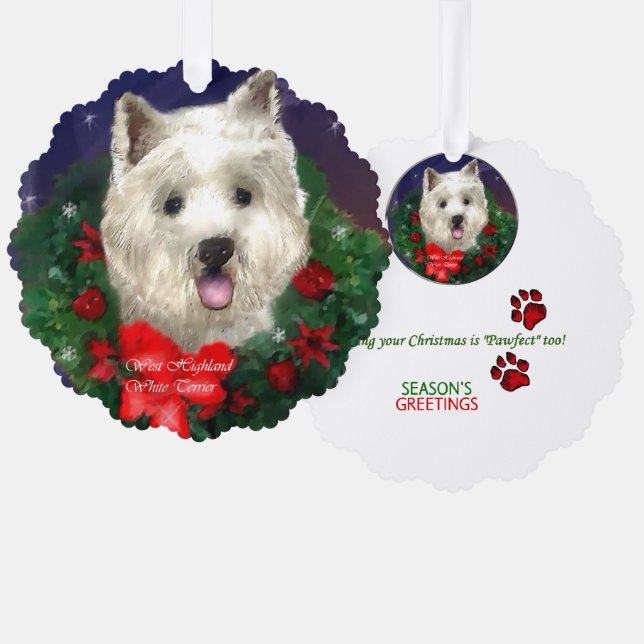 West Highland White Terrier Christmas Ornament Karte (Vorderseite/Rückseite)