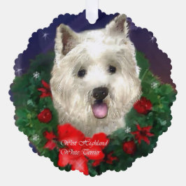 West Highland White Terrier Christmas Ornament Karte