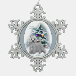 West Highland White Terrier Christmas Schneeflocken Zinn-Ornament