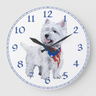 West Highland White Terrier Clock Große Wanduhr