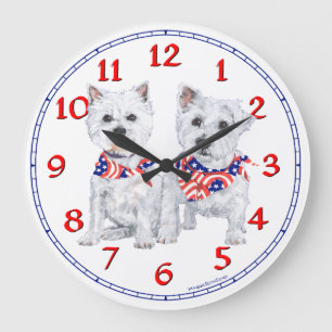 West Highland White Terrier Clock Große Wanduhr
