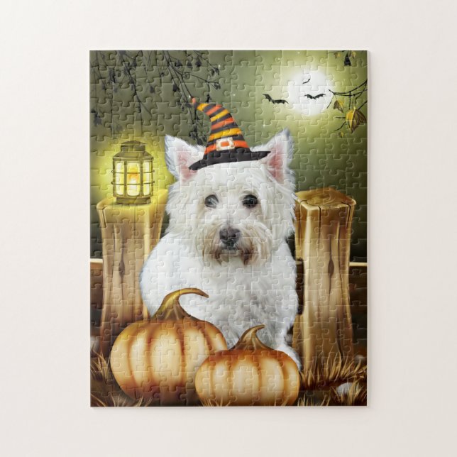 West Highland White Terrier Dog Halloween (Vertikal)