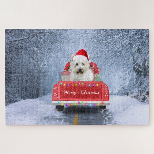 West Highland White Terrier Dog in Snow LKW (Horizontal)