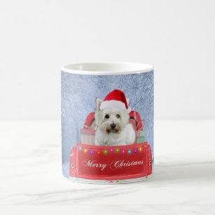 West Highland White Terrier Dog in Snow LKW Kaffeetasse