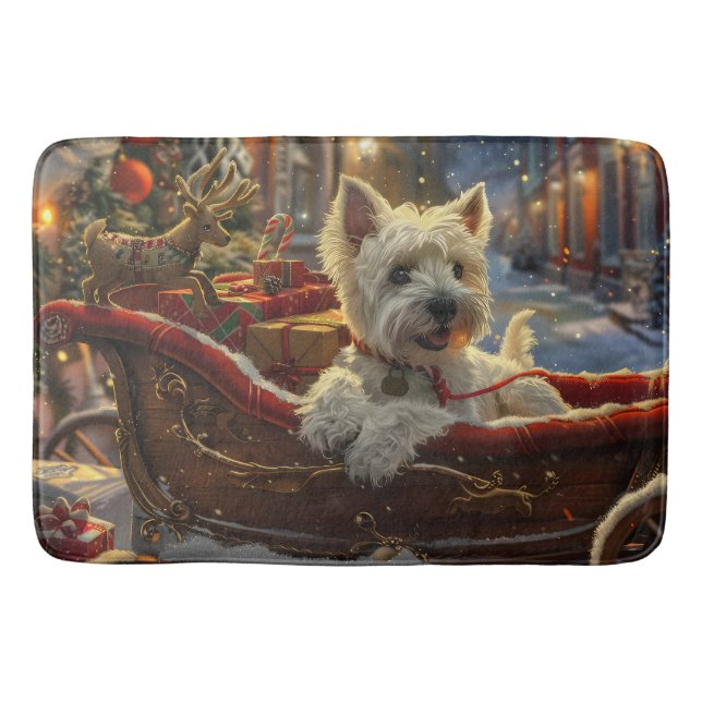 West Highland White Terrier Dog Weihnachtsfest Badematte (Vorderseite)