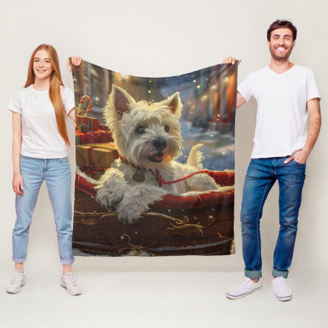 West Highland White Terrier Dog Weihnachtsfest Fleecedecke (Beispiel)