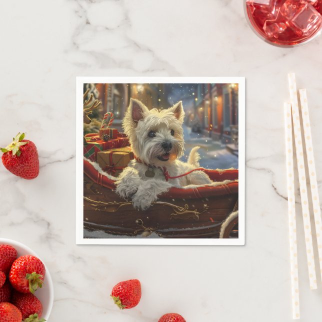 West Highland White Terrier Dog Weihnachtsfest Serviette (Beispiel)