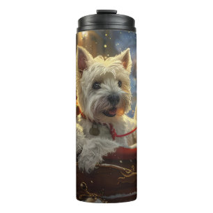 West Highland White Terrier Dog Weihnachtsfest Thermosbecher