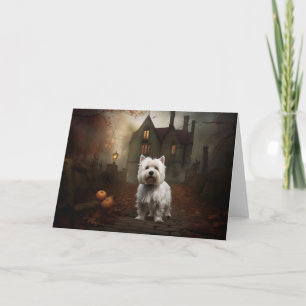 West Highland White Terrier Halloween Beängstigend Karte