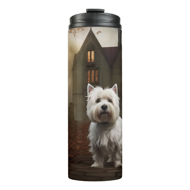 West Highland White Terrier Halloween Beängstigend Thermosbecher (Vorderseite)