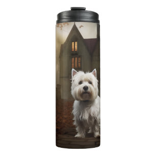 West Highland White Terrier Halloween Gruselig Thermosbecher