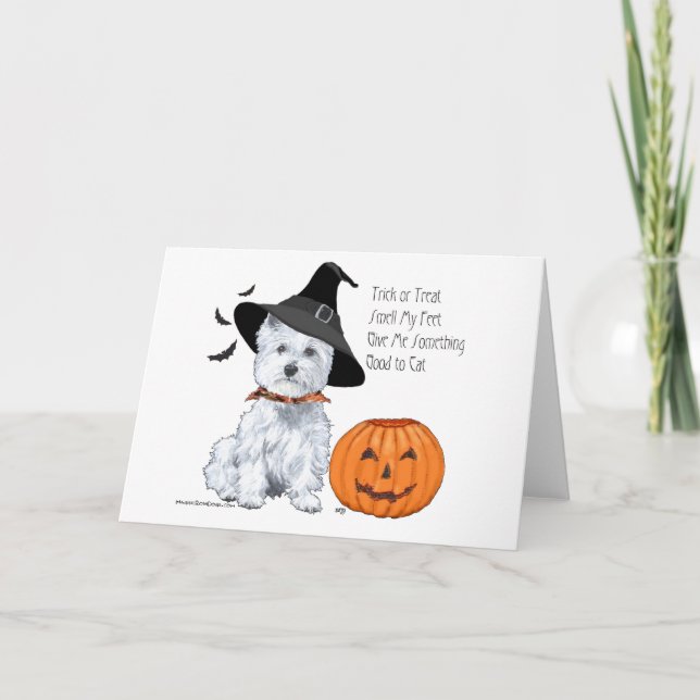 West Highland White Terrier Halloween Karte (Vorderseite)