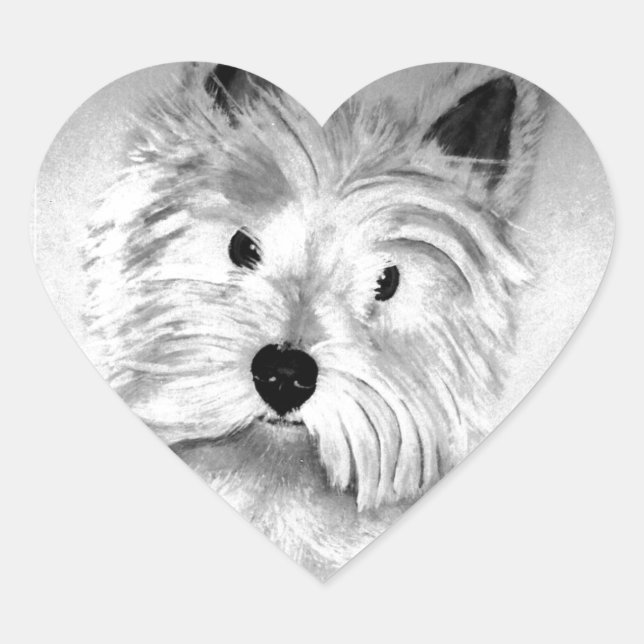 West Highland White Terrier Herz-Aufkleber (Vorderseite)