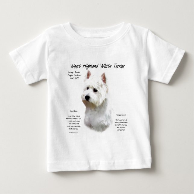 West Highland White Terrier History Design Baby T-shirt (Vorderseite)