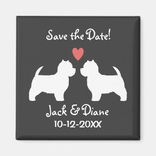 West Highland White Terrier Hochzeit Termin vormer Magnet